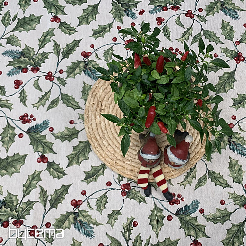 Obrus i szalik gobelinowy CHRISTMAS HOLLY