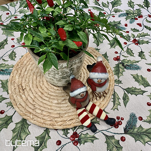 Obrus i szalik gobelinowy CHRISTMAS HOLLY
