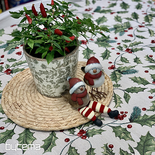 Obrus i szalik gobelinowy CHRISTMAS HOLLY