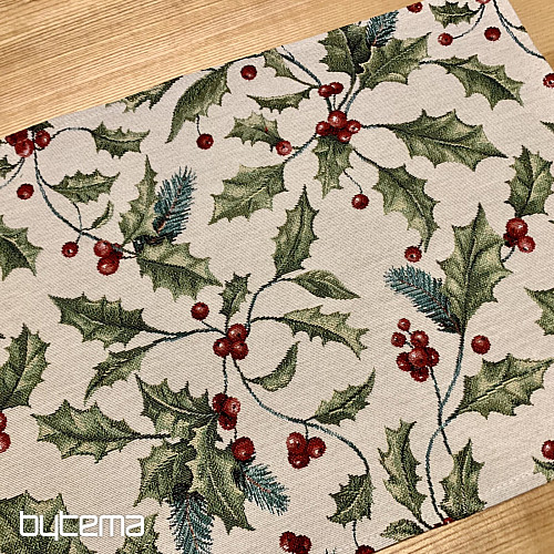 Obrus i szalik gobelinowy CHRISTMAS HOLLY