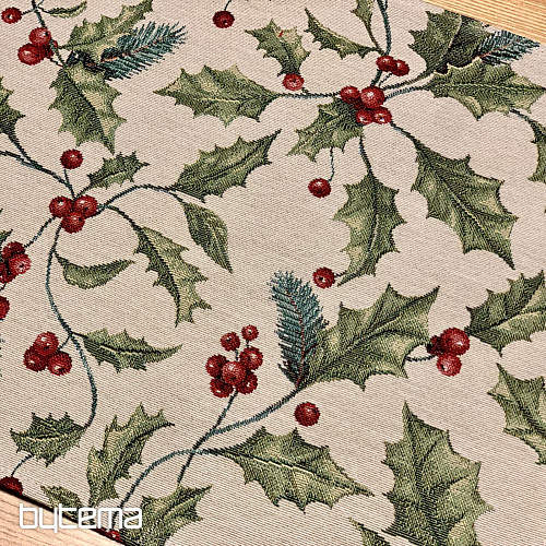 Obrus i szalik gobelinowy CHRISTMAS HOLLY