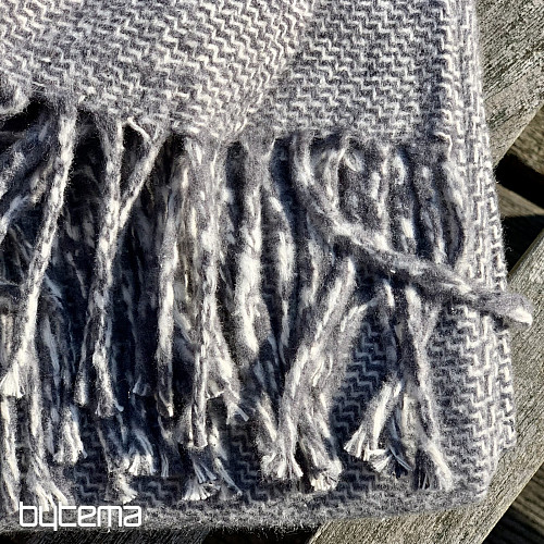 Kocyk SZARY Z FRĘDZLAMI