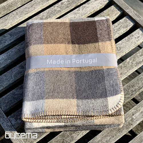 Kocyk BEŻOWA KRATKA