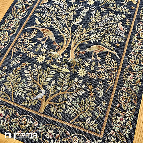 Obrus i szalik gobelinowy WILLIAM MORRIS niebieski