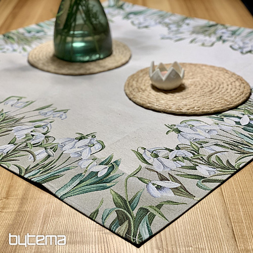 Gobelinowy obrus i szalik MAŁE PŁATKI ŚNIEGU