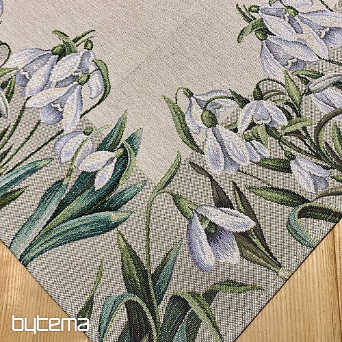 Gobelinowy obrus i szalik MAŁE PŁATKI ŚNIEGU