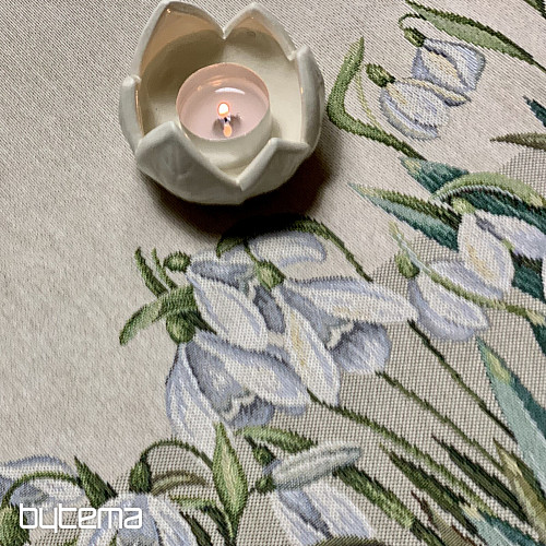 Gobelinowy obrus i szalik MAŁE PŁATKI ŚNIEGU