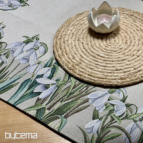 Gobelinowy obrus i szalik MAŁE PŁATKI ŚNIEGU