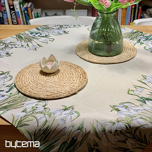 Gobelinowy obrus i szalik MAŁE PŁATKI ŚNIEGU