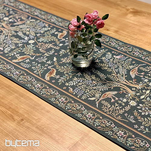 Obrus i szalik gobelinowy WILLIAM MORRIS zielony