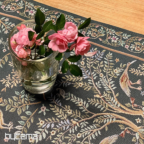 Obrus i szalik gobelinowy WILLIAM MORRIS zielony