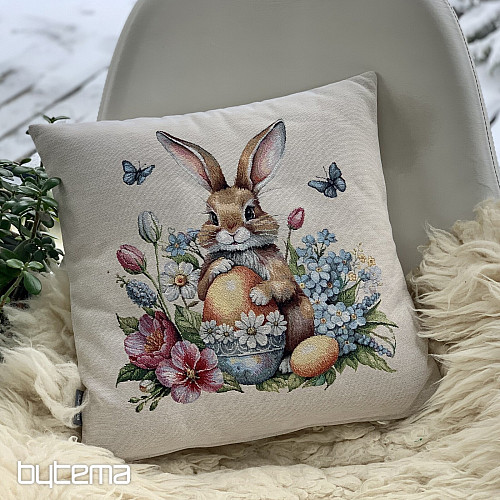 Gobelin wielkanocny przedstawiający polowania i żółte jajka