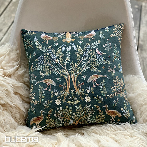 Gobelinowa poszewka na poduszkę WILLIAM MORRIS zielona - na całej powierzchni