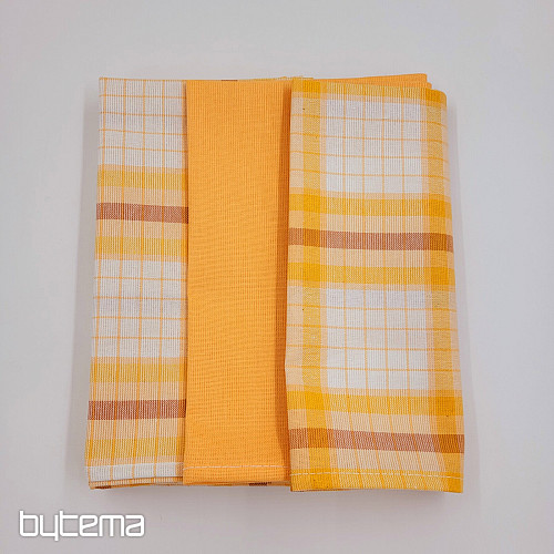 Ręczniki bawełniane kratka POMARAŃCZOWA