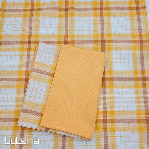 Ręczniki bawełniane kratka POMARAŃCZOWA