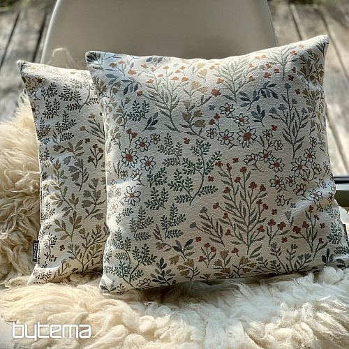 Poszewka na poduszkę gobelinową GLADIS FLOR beżowa
