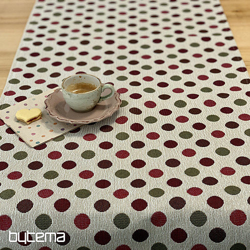 Obrus i szalik gobelinowy POLKA DOT