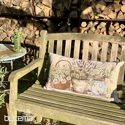 Poduszka gobelinowa PIĘKNO W KOSZYKU