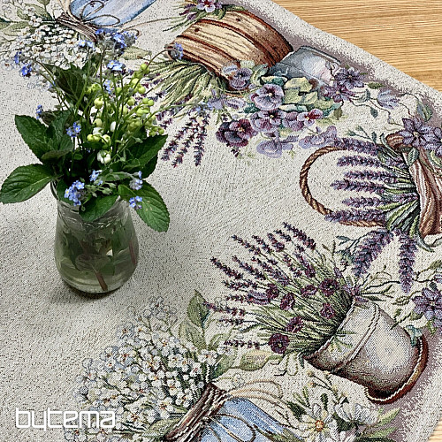 Obrus gobelinowy i szalik PIĘKNO W KOSZYKU