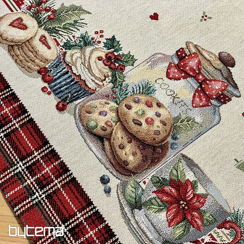 Obrus i szalik gobelinowy CHRISTMAS CANDY