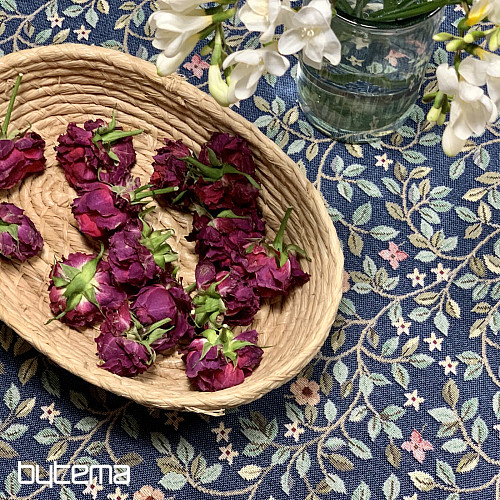 Obrus i szalik gobelinowy DRZEWO SZCZĘŚCIA cały w kolorze NIEBIESKIM