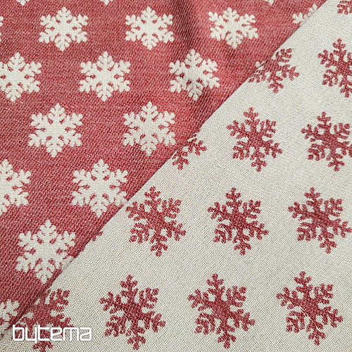 Luksusowa tkanina dekoracyjna FLAKES RED