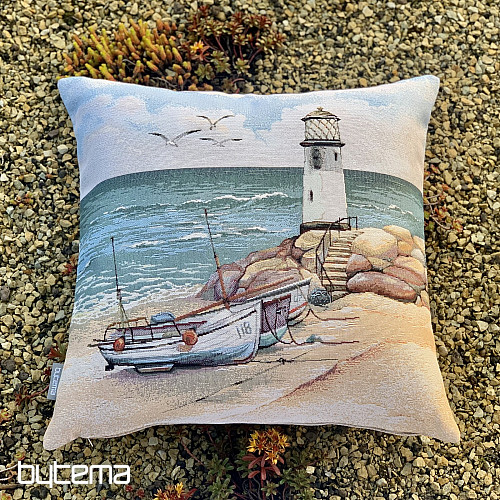 Poszewka na poduszkę gobelin LATARNIA MORSKA PODCZAS ODPŁYWU