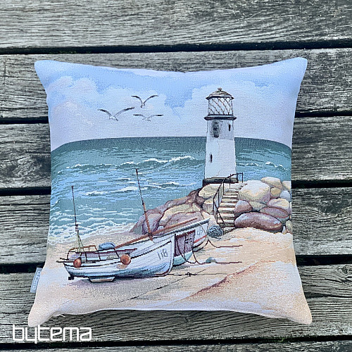 Poszewka na poduszkę gobelin LATARNIA MORSKA PODCZAS ODPŁYWU