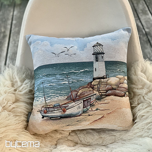 Poszewka na poduszkę gobelin LATARNIA MORSKA PODCZAS ODPŁYWU