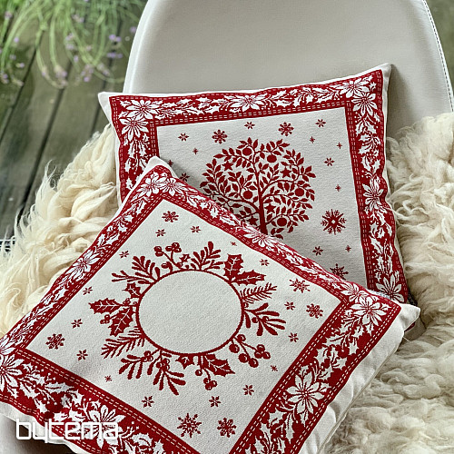 Okładka na gobelin świąteczny FOLK CHRISTMAS 2 czerwony