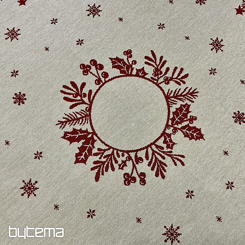 Obrus i szalik gobelinowy FOLK BOŻE NARODZENIE czerwony