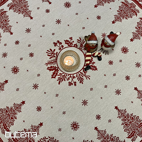 Obrus i szalik gobelinowy FOLK BOŻE NARODZENIE czerwony