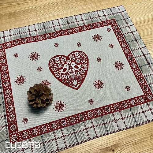Obrus i szalik gobelinowy SERCE W KARA