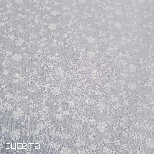 Tkanina dekoracyjna bawełniana MARGELIE kwiat SZARY