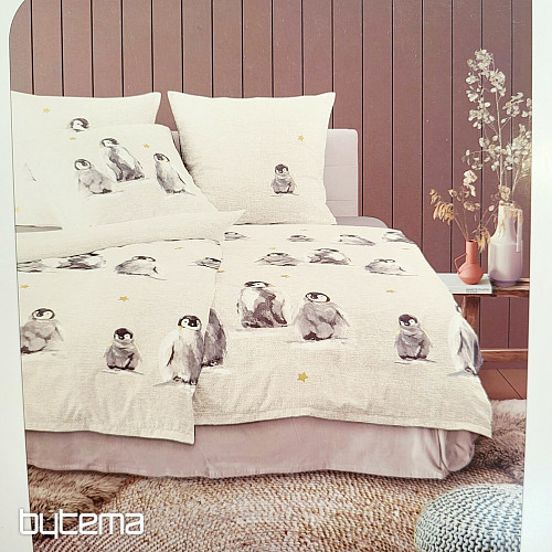 Luksusowa pościel flanelowa IRISETTE PANDA 8645-80 PINGWINY
