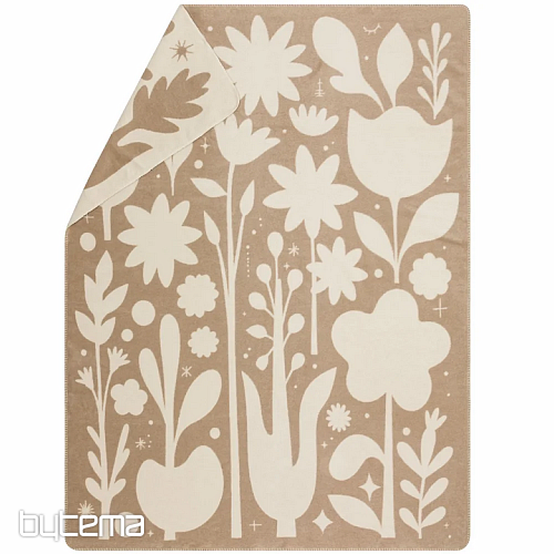 Kocyk DF SAVONA FOLKLORE FLOWERS ECRU