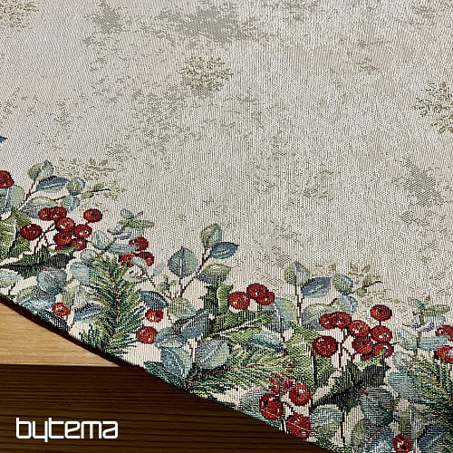 Okrągły obrus z gobelinu świątecznego RÓŻE ŚWIĄTECZNE