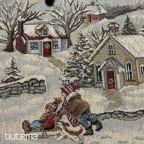 Okrągły obrus z gobelinu świątecznego RADOŚĆ ŚWIĄT BOŻEGO NARODZENIA