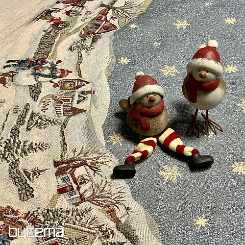 Okrągły obrus z gobelinu świątecznego RADOŚĆ ŚWIĄT BOŻEGO NARODZENIA