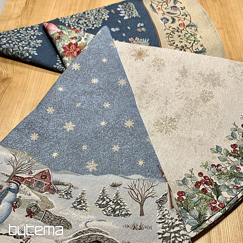 Okrągły obrus z gobelinu świątecznego RADOŚĆ ŚWIĄT BOŻEGO NARODZENIA