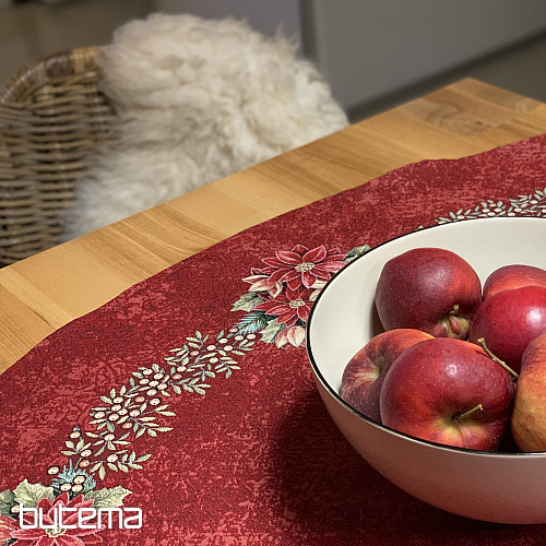 Okrągły obrus gobelinowy GWIAZDA CZERWONA