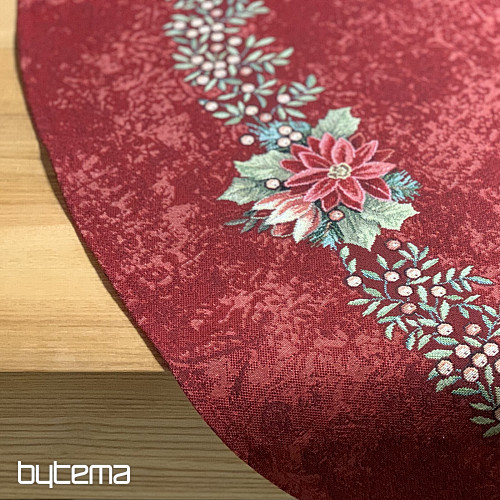 Okrągły obrus gobelinowy GWIAZDA CZERWONA