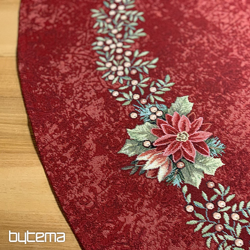 Okrągły obrus gobelinowy GWIAZDA CZERWONA