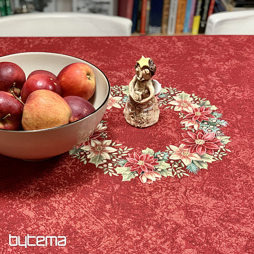 Okrągły obrus gobelinowy GWIAZDA CZERWONA