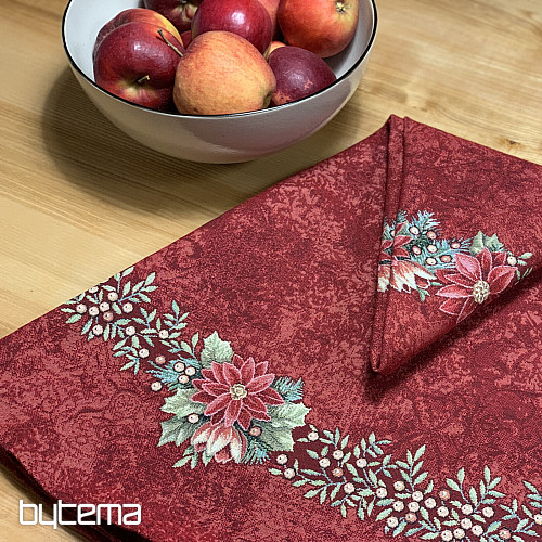 Okrągły obrus gobelinowy GWIAZDA CZERWONA