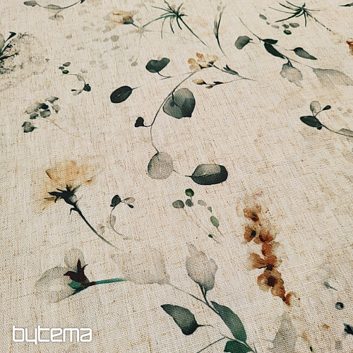 Tkanina dekoracyjna PÓŹNE KWIATY ochra