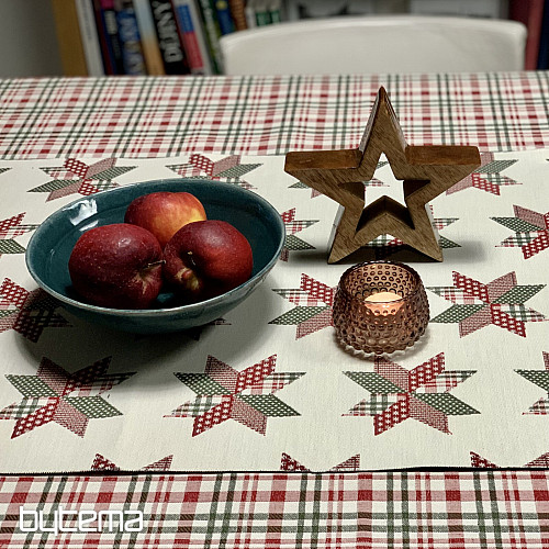 Obrus i szalik świąteczny w szkocką kratkę Shelley