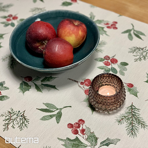 Obrus i szalik świąteczny HOLLY GREEN