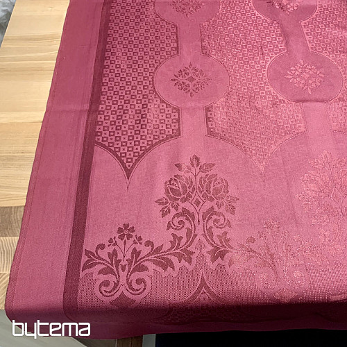 Obrus DAMASK bordowy 120x140