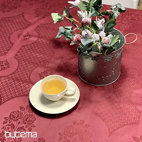 Obrus DAMASK bordowy 120x140